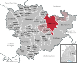 Elhelyezkedése Baden-Württemberg térképén