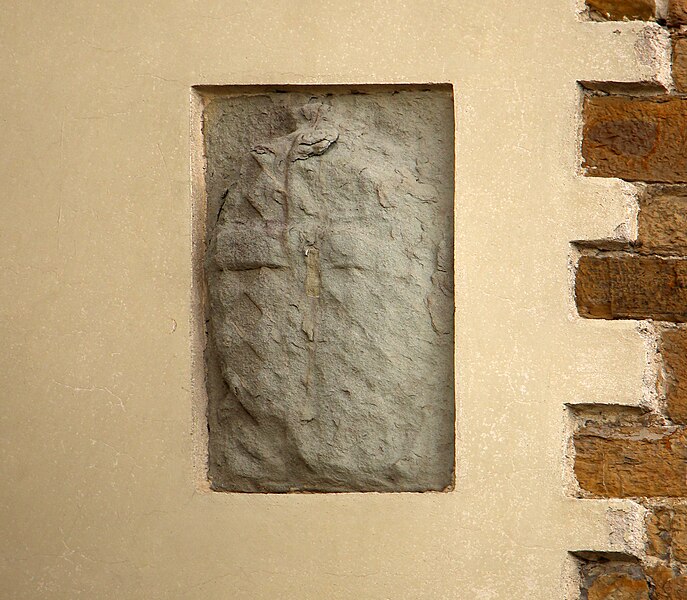 File:Piazza dei Giudici 1 angolo lungarno Anna Maria Luisa de' Medici, palazzo castellani, stemma losangato con fascia 01.jpg