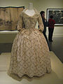 Robe a l'anglaise with matching petticoat, French, 1784–87, Cotton, metal, and silk. Metropolitan Museum of Art, New York, 1991.204a, b