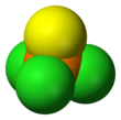 Space-filling model of thiophosphoryl chloride