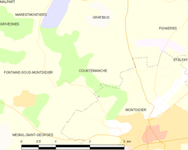 Mapa obce Courtemanche