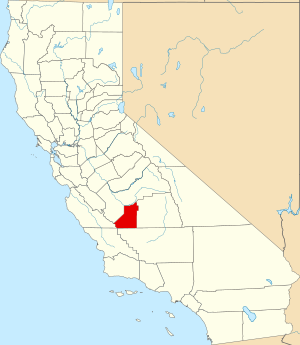 Map of California highlighting Kings County