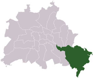 Lage des ehemaligen Bezirks Köpenick in Berlin