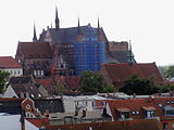 Georgenkirche während des Wiederaufbaus