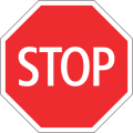 3.01 Stop (mandatory stop and give way required; only applicable, if junction/crossing is not controlled by working traffic lights; panels 5.01 and/or 5.09 can be added; see also 6.10–6.17 and 6.26)