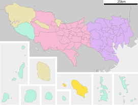 Lokasi Hachijō di Metropolis Tōkyō