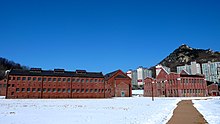 The barracks of Seodaemun Prison during winter.