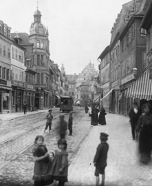 Straßenbahn in der Spitalstraße. Frühes 20. Jahrhundert