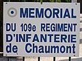 Panneau du Mémorial du 109e régiment d'infanterie à Chaumont.