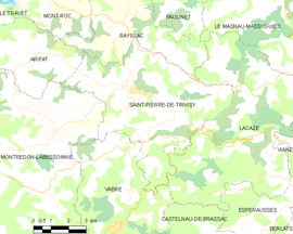 Mapa obce Saint-Pierre-de-Trivisy