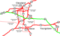 Highway Map of Cleveland, Akron, Youngstown, and vicinity