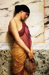 Lukisan La tambourine, oleh John William Godward pada tahun 1906