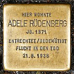 Stolperstein für Adele Rüdenberg (Schusterstraße 7)