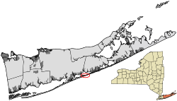 Location within Suffolk County and the state of New York.