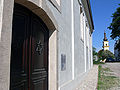 Synagoge mit dem Blick auf die katholische Kirche