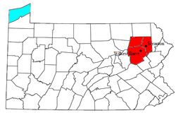 Map of Wyoming Valley, PA MSA Metropolitan Statistical Area