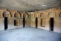 Cave 12 in Ajanta, another early vihara with monk cells.