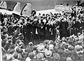 Neville Chamberlain at Heston Aerodrome on 30 September 1938. See image page for full details.