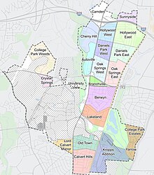 Neighborhoods in College Park, MD