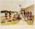 Fur trading at Fort Nez Percés in 1841