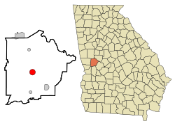 Location in Talbot County and the state of جورجیا