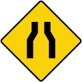 Road narrows