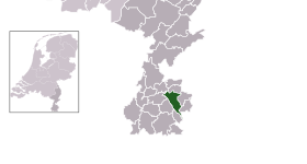 Highlighted position of Heerlen in a municipal map of Limburg