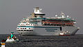 Monarch of the Seas rides at anchor off Avalon, Catalina Island.