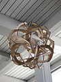 Wooden hanging installation in the Barus-Holley building at Brown University in Providence, Rhode Island.