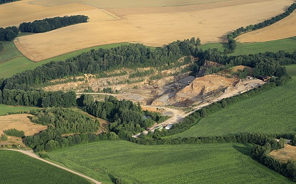 Aufgenommen bei der Ballonfahrt über Chemnitzer Landschaft in Sachsen.