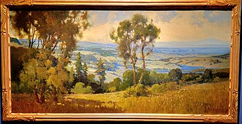 "View Across the Valley". 1917 Painting of Woodside, California..jpg