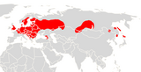 Aire de répartition du Murin de Brandt