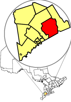 Location of London in relation to Middlesex County and the Province of Ontario.