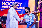 Naveen Pattnaik with Indian Captain Manpreet Singh