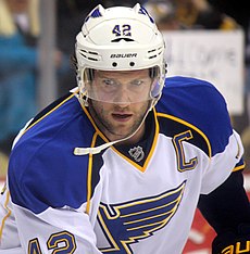 David Backes v dresu Blues (2014)