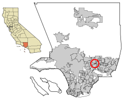 Location of North El Monte in Los Angeles County, California.