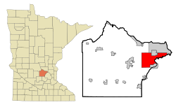 Location of the city of St. Michael within Wright County, Minnesota