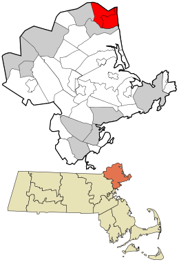 Location in Essex County and Massachusetts