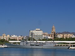 SPS Reina Sofía (F84) in Malaga from Muelle Uno.jpg