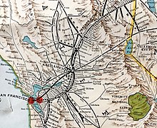 Western Pacific map of California in 1931