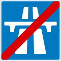 Sign notifying an exit from a motorway