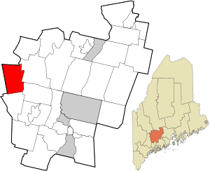 Location in Kennebec County and the state of Maine