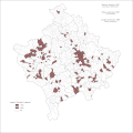 Distribution of Roma in Kosovo and Metohija by settlements 1991.