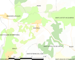 Monteils - Localizazion