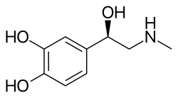 Skeletal formula of adrenaline