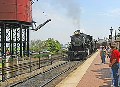 No. 90 pulling into the Strasburg Rail Road station, on May 12, 2007