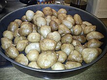 Fried dough in a pan