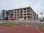 Bouwwerkzaamheden op hoek Strandeilandlaan en Van Gamerenstraat (september 2021)