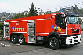 Camion citerne de 14 000 litres des pompiers belges.