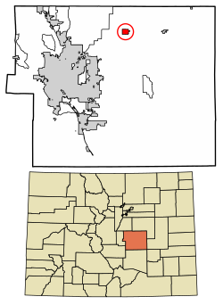 Location of the Peyton CDP in El Paso County, Colorado